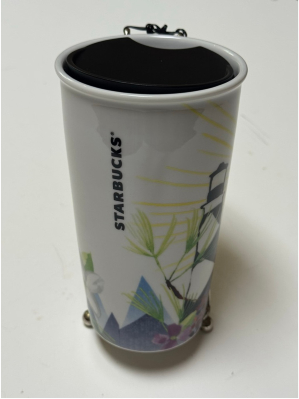 Starbucks North Carolina Lighthouses Double Wall Ceramic Travel Tumbler 12oz